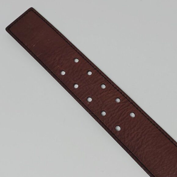 MICHAEL Michael Kors Brown Leather Wide Belt XL Silver Tone Double Prong Buckle main image 9